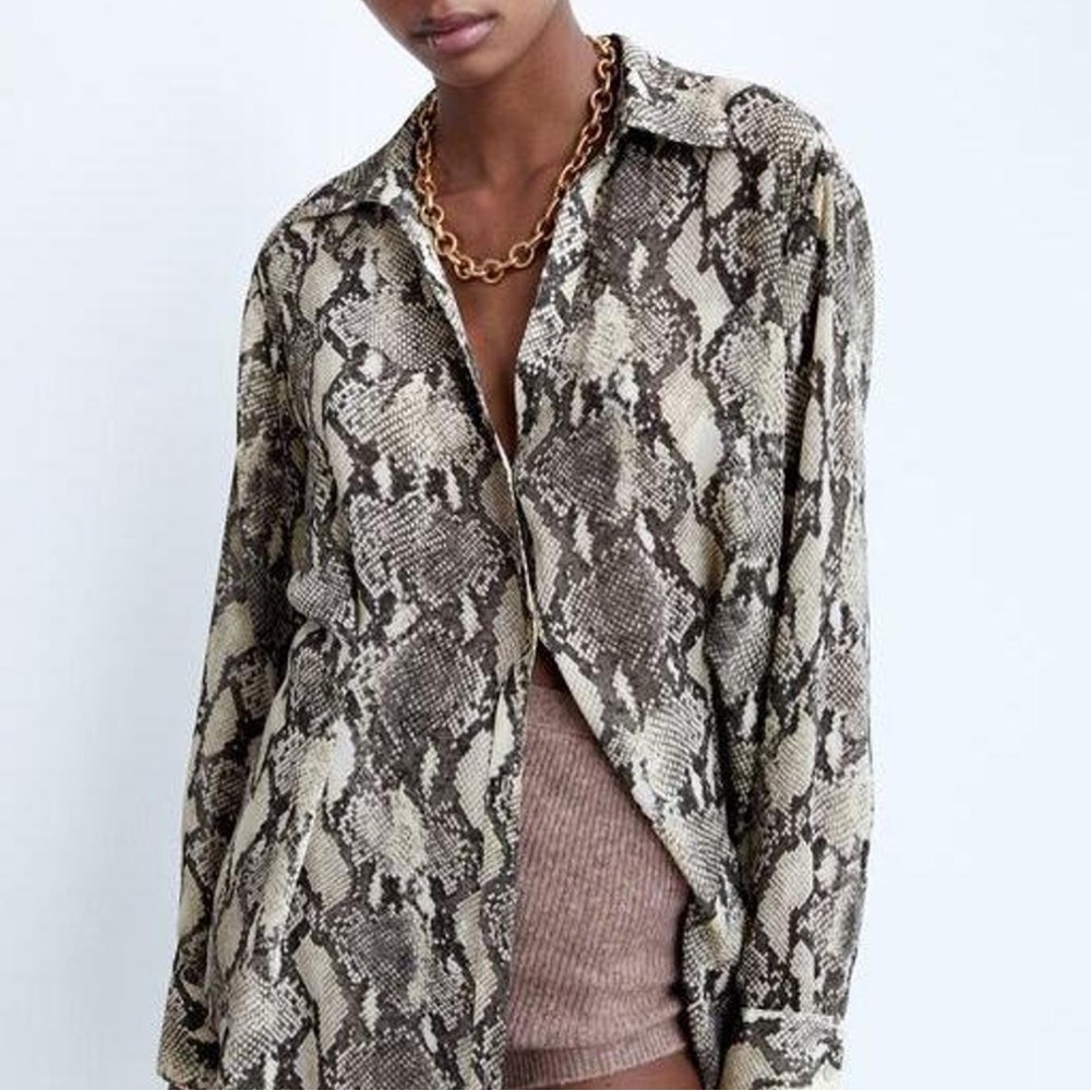 Zara Snakeskin Blouse
